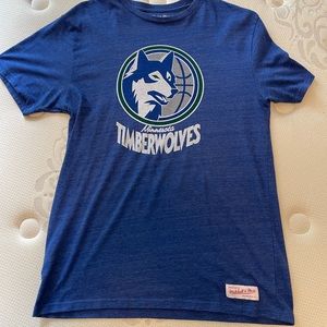 Minnesota Timberwolves Mitchell and Ness T Shirt L Hardwood Classics
